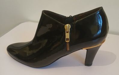 Cefalu Ladies Black Patent Leather High Heeled Shoes New With Box CAN POST