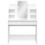 Dressing Table with LED Lights White 96x40x142 cm Image 4