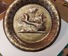 Plaque Egyptian charioteer metal