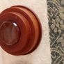Rear Antique Watchmaker's Oil Well Pot. Turned Wood with Agate Stone Image 4