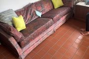 Long Couch with real down pillows - 7.5foot