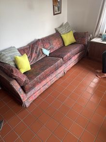 Long Couch with real down pillows - 7.5foot