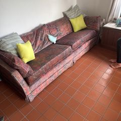 Long Couch with real down pillows - 7.5foot