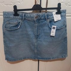 ladies denim mini skirt