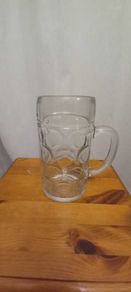 1 litre glass beer tankard
