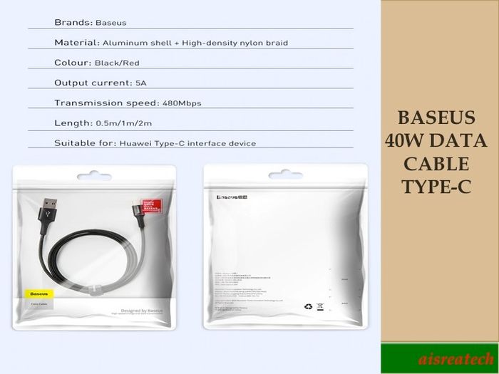 BASEUS 5A USB Type-C Cable For Huawei Mate 30 20 P40 P30 P20 Pro Lite