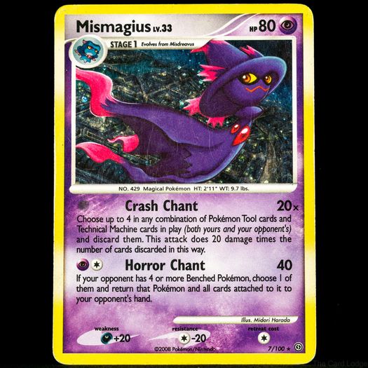 Mismagius Lv.33 7/100 Holo Rare Diamond and Pearl Stormfront DP Pokemon Card