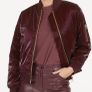 Marc Aurel Shimmering Luxe Bomber Jacket - Burgundy - UK10 - BNWT RRP 300 Image 4