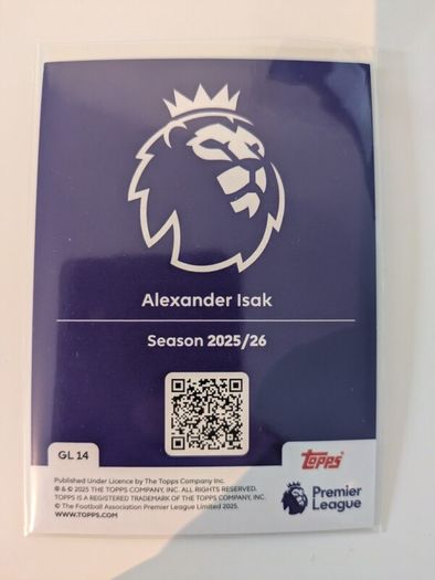 Topps Premier League Gold Lion Alexander Isak