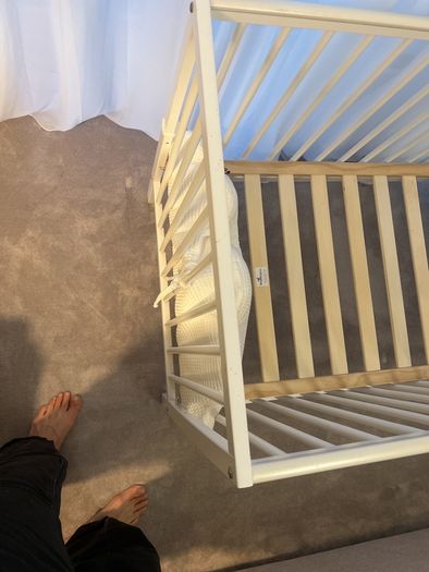 Baby cot bed with matress, leak proof and sheets, Baby Elegance 120 x 60cm, white