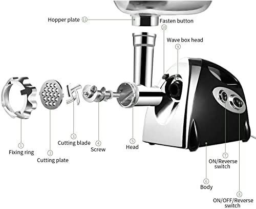 Electric Meat Grinder and Duty Household Sausage Maker Meats Mincer Food Grinding Mincing Machine 2800W Copper Motor