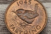 Great Britain 1945 1/4d Farthing Beautiful Uncirculated Red