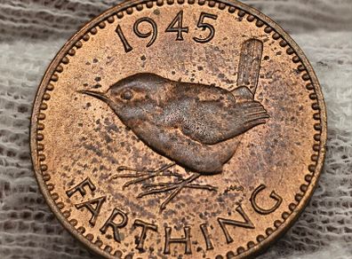 Great Britain 1945 1/4d Farthing Beautiful Uncirculated Red