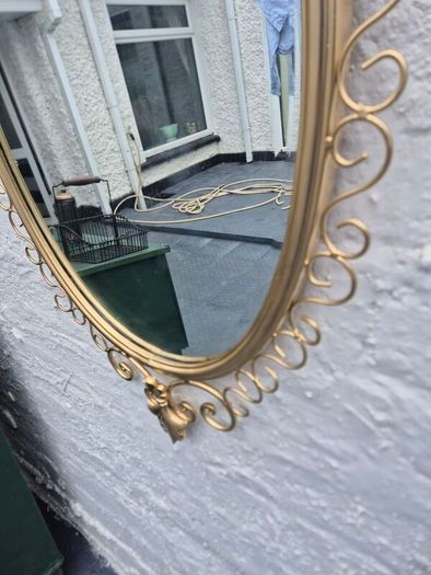 A Mirror Large heavy Vintage Rococo design filly bevelled oval Mirror