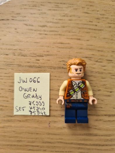 lego jw066 owen grady, set jurassic world 76939, 75940, 75942