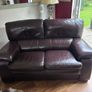 Natuzzi brown leather sofa Image 5