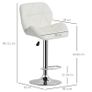 NEW SALE | Leather Rhombus Design Bar Stool with Adjustable Height - White Image 3