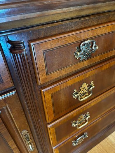 Beautiful Chippendale Style Display ( 2 piece) Cabinet- Almost new condition