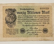 Germany 20 Million Mark 1923 Banknote