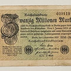 Germany 20 Million Mark 1923 Banknote