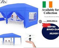 3m x 6m folding tent accordion 4 side panels 2 curtains + transport bag Waterproof Stable Flat Foldable Gazebo Popup Garden Tent