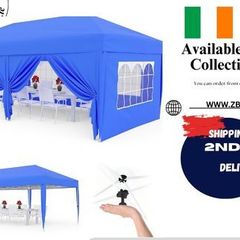 3m x 6m folding tent accordion 4 side panels 2 curtains + transport bag Waterproof Stable Flat Foldable Gazebo Popup Garden Tent