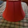 Pair of Red Silk Lampshades 16 inch Image 2