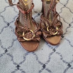Designer Friis & Company Brown LeatherSandals Size 36