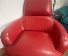 red leather swivel chair