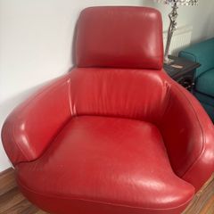red leather swivel chair