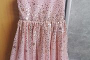Pink cequined dress 7-8y