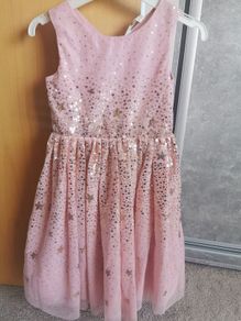 Pink cequined dress 7-8y