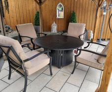 Patio set with fire pit and Grill