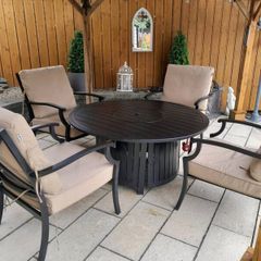 Patio set with fire pit and Grill