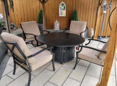Patio set with fire pit and Grill