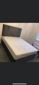 Crushed & plushed velvet Divan Bed and mattresses