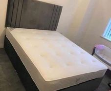Crushed & plushed velvet Divan Bed and mattresses