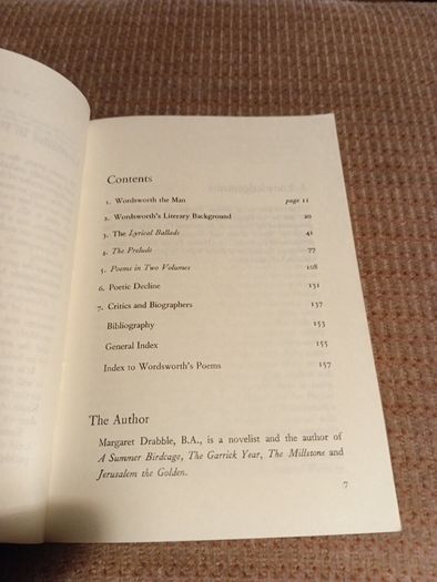 1970 Wordsworth. Literature in Perspective. Margaret Drabble. Vintage.