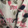 White floral pure linen short sleeve blouse size UK16 EU44 Postage included Image 2
