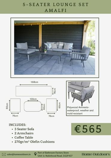 5-Seater Amalfi Lounge Set - Only 565!