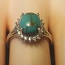 Sierra Nevada Oval Turquoise Halo Cluster Ring Bargain Price Image 4