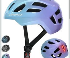 Bike Helmet Gradient Blue/Purple with LED Light