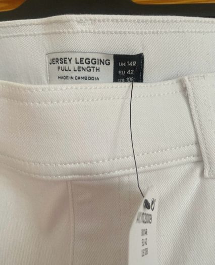 Next White Jersey Leggings Size UK 14 New