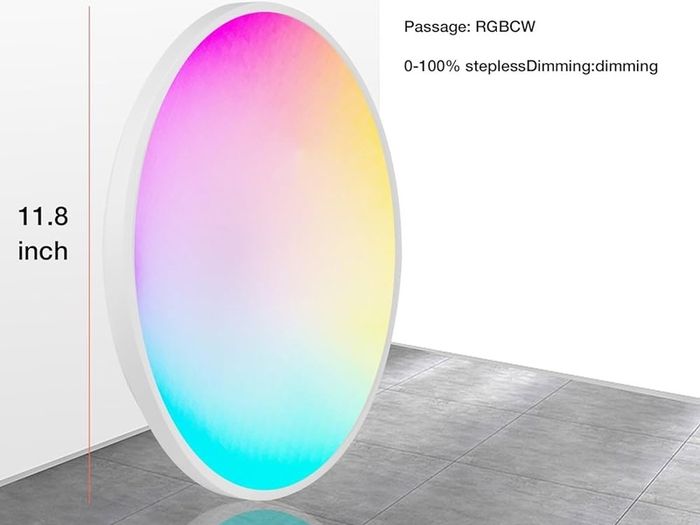 Bathroom Led Ceiling Light Smart - 24W RGBCW Color 3000-6500k Dimmable Bath Ceiling Lights Round with Remote Control Ceiling Lamp for Bedroom Hallway Kitchen