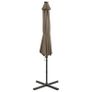 Cantilever Umbrella with Pole and LED Lights Taupe 300 cm Image 7