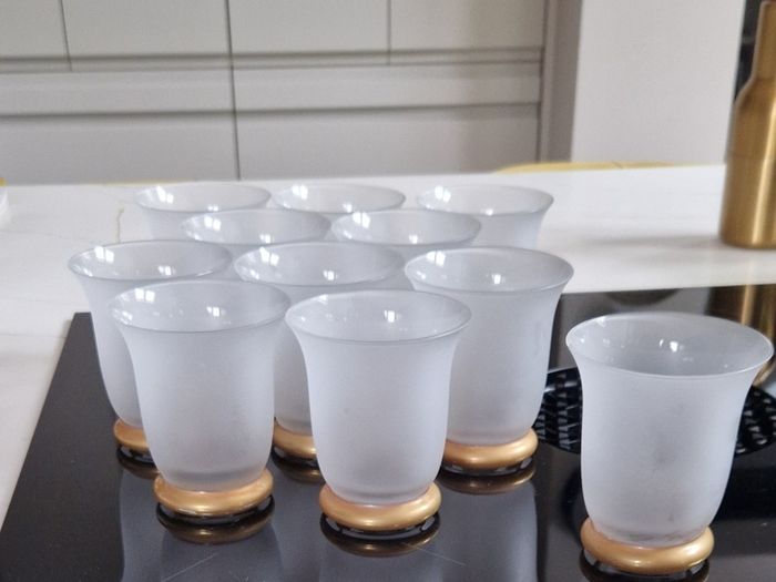 10 Vintage Krosno crystal tumblers