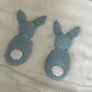 NEW Large Handmade Knit Boy Bunny Blanket Image 3