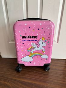 Weewooday Kids Luggage and Backpack 18" Suitcase with Spinner Wheel Hard Case Travel 13" Backpack Girl Suitcase Set for Kids Travel Supplies