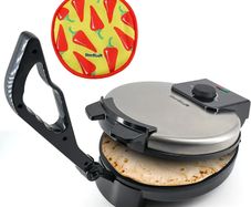 25.4cm Roti Maker Machine with Free Roti Heater and Removable Handle - Indian Chapati, Tortilla, Roti AC220-240V 50/60Hz 1200W