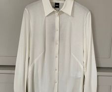Designer brand Hugo Boss ladies soft cotton cream shirt blouse BRAND NEW